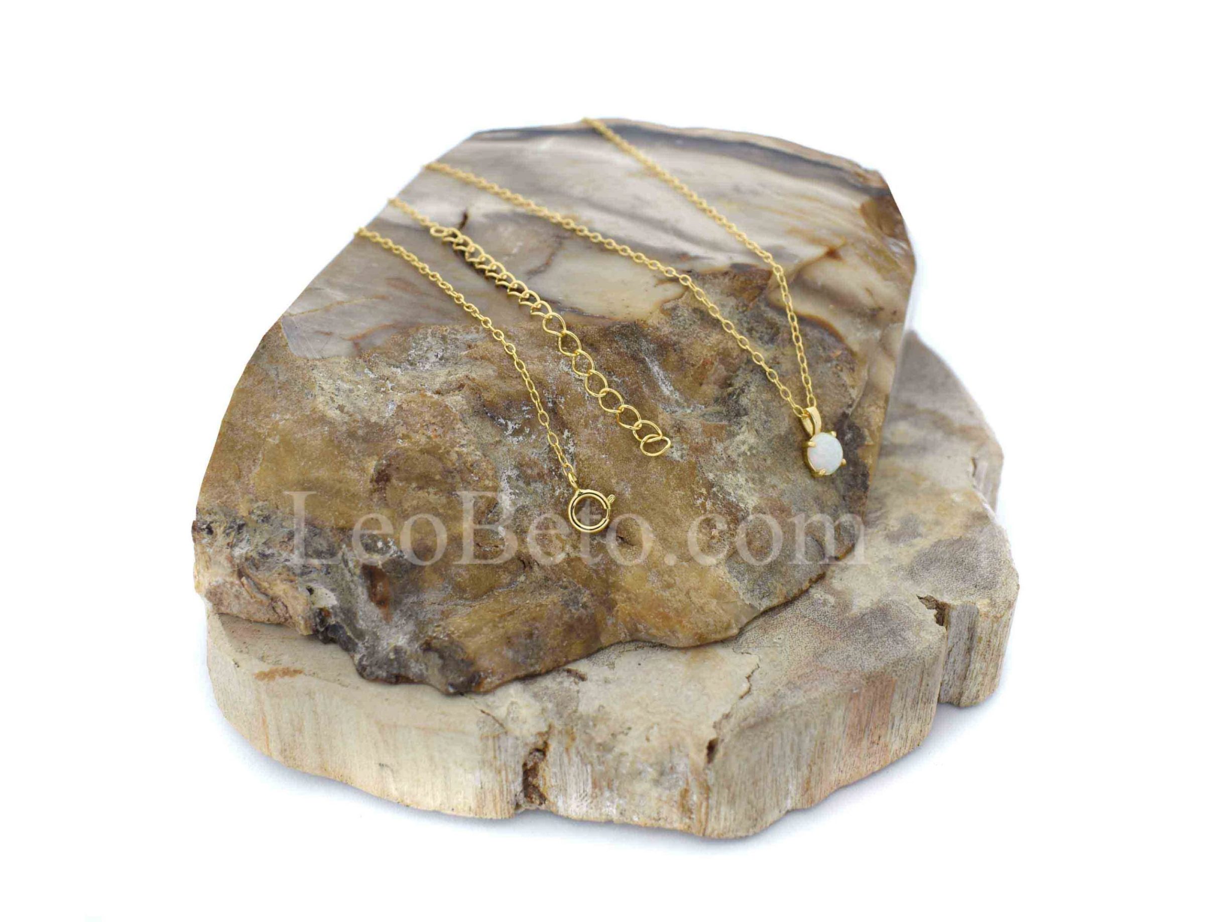 Four Prong Opal Pendant Necklace - Image 5