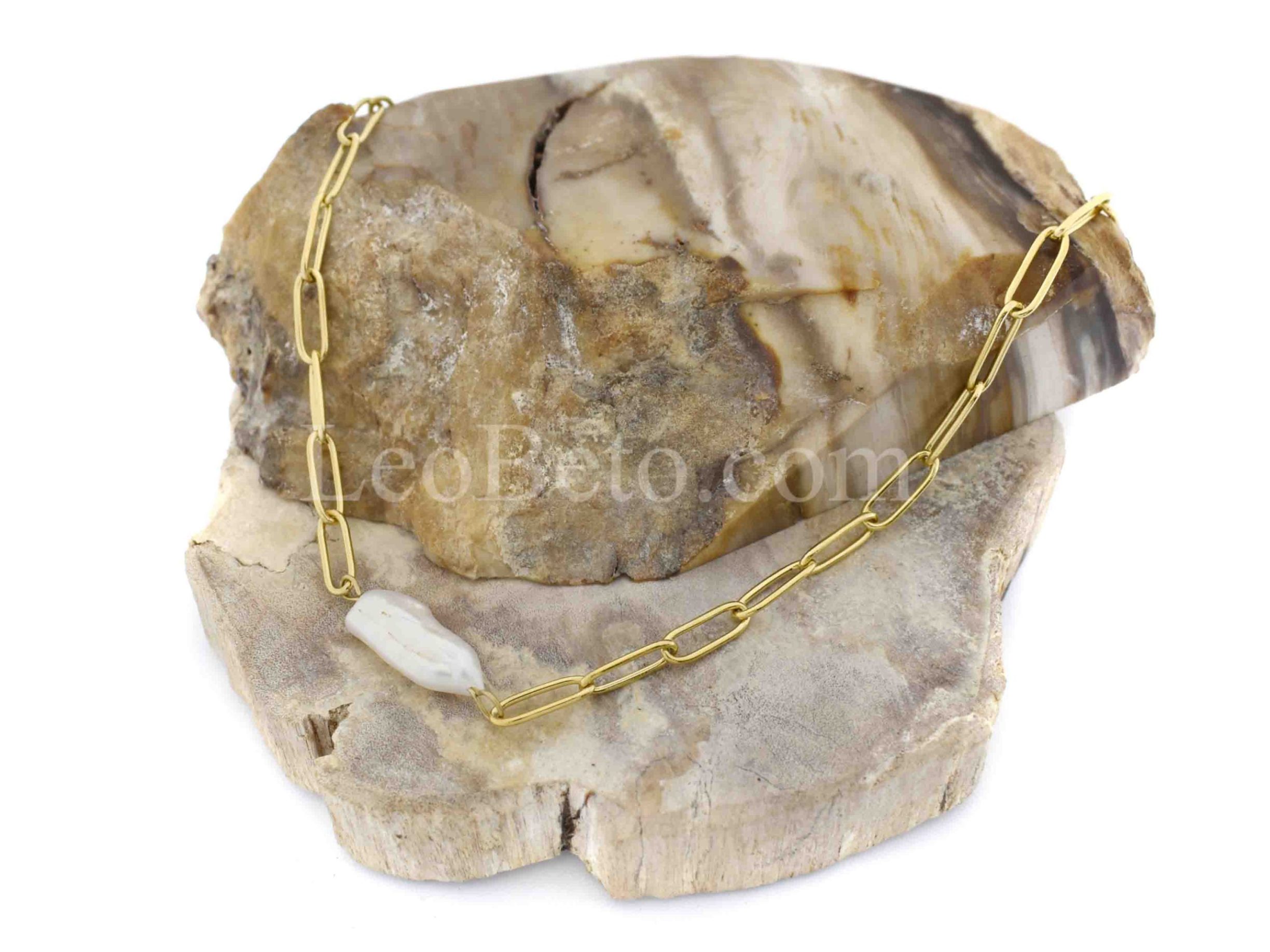 Freshwater Pearl Link Chain Necklace - Image 3