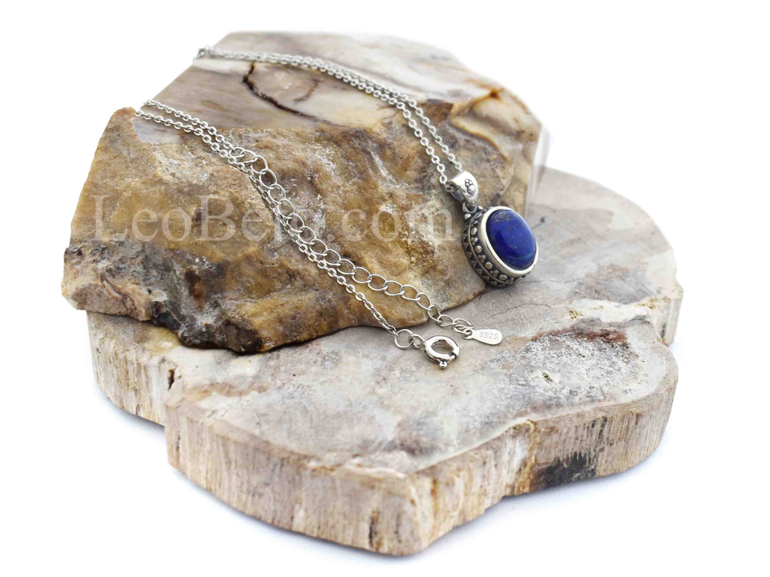 Lapis Lazuli Oval Pendant Necklace - Image 4