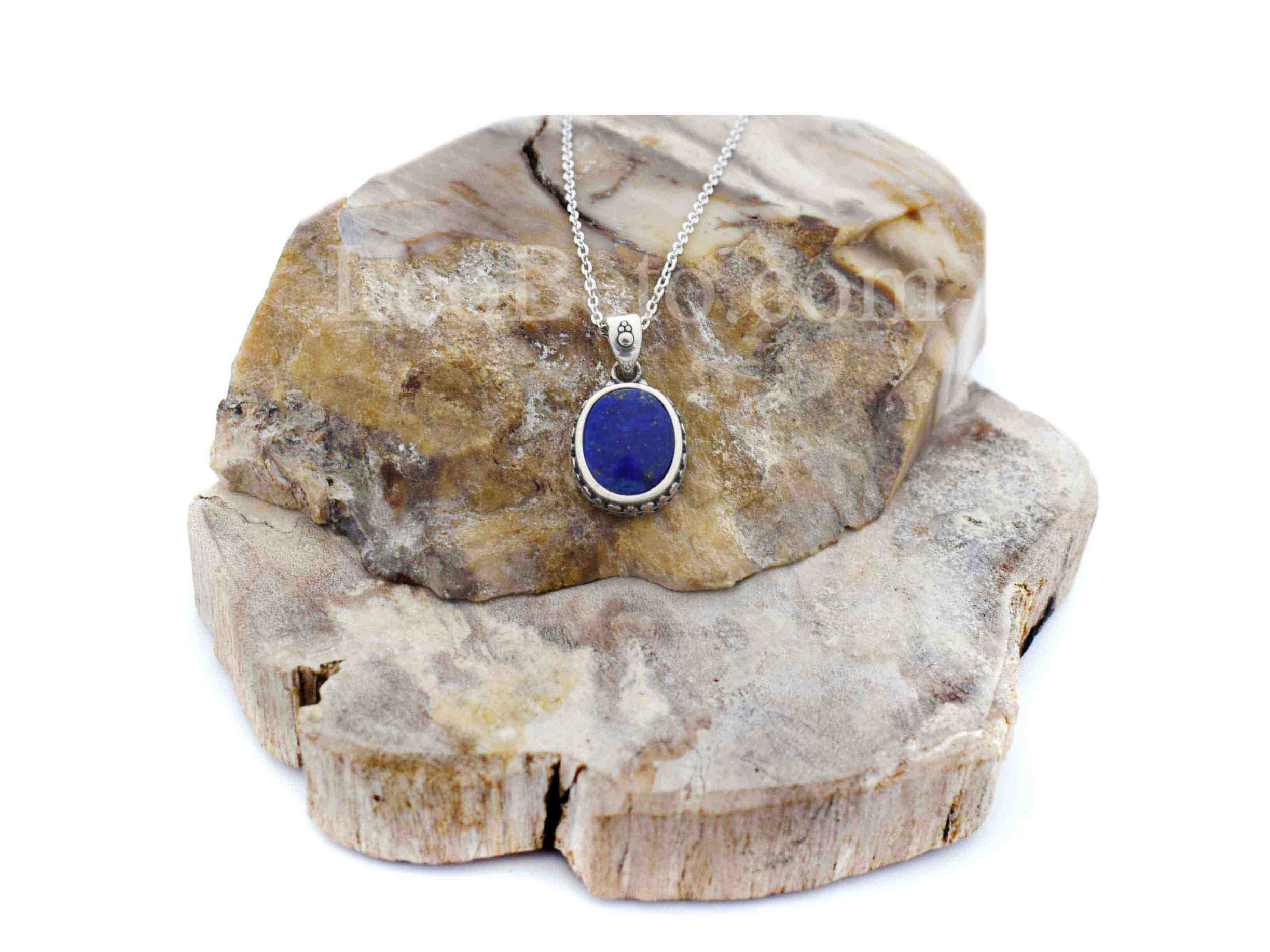 Lapis Lazuli Oval Pendant Necklace - Image 3