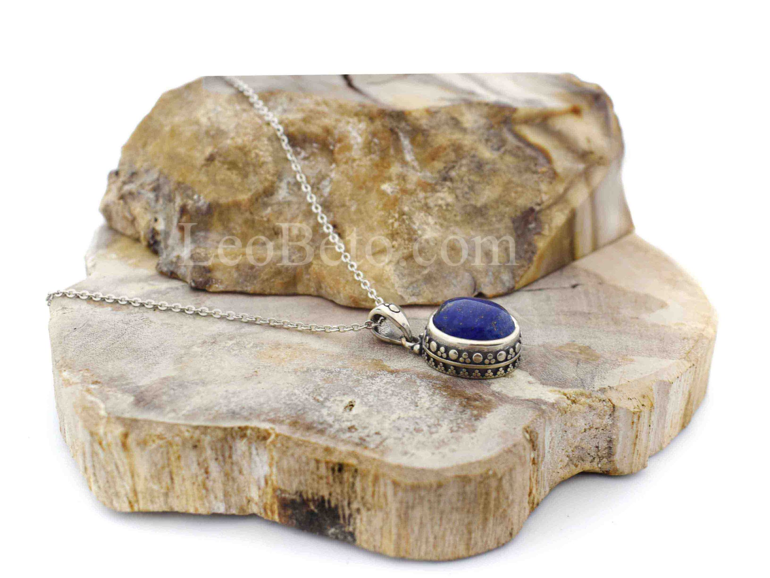 Lapis Lazuli Oval Pendant Necklace - Image 5