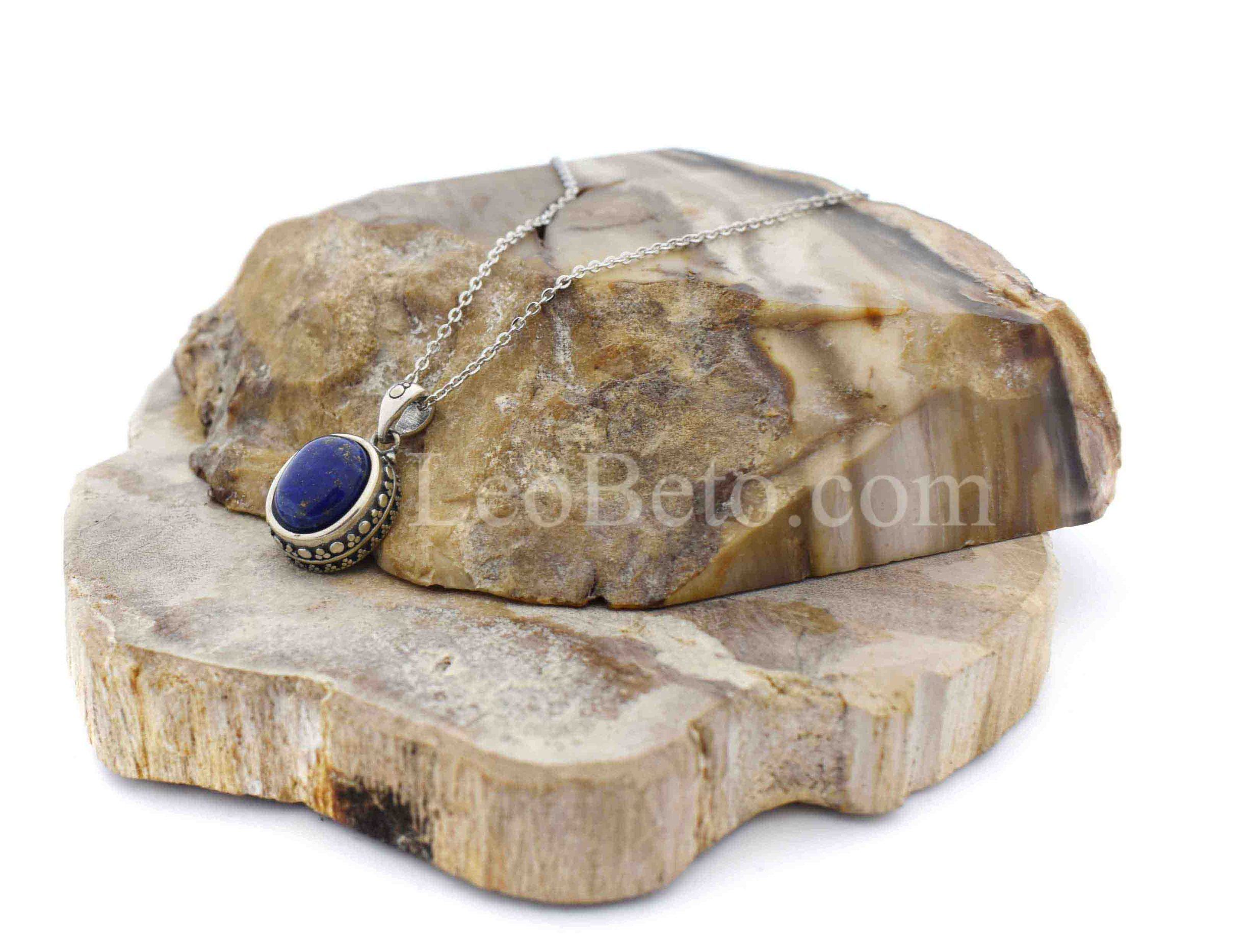 Lapis Lazuli Oval Pendant Necklace - Image 2