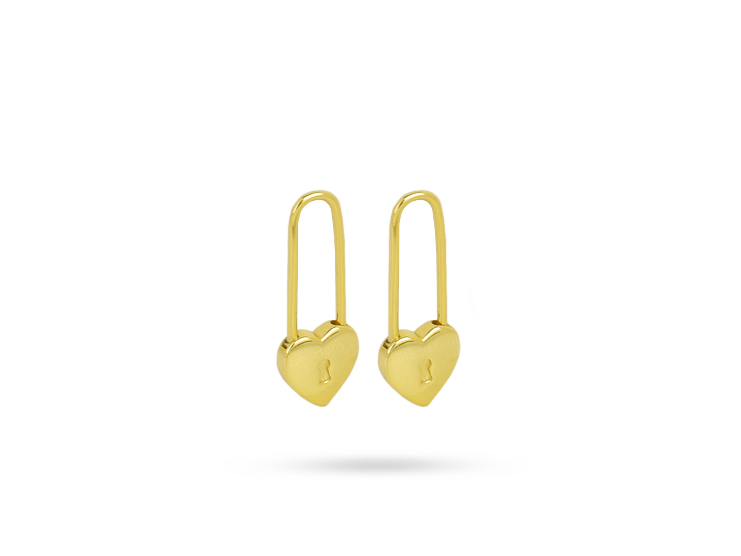 Heart Lock Hoop Earrings - Image 2