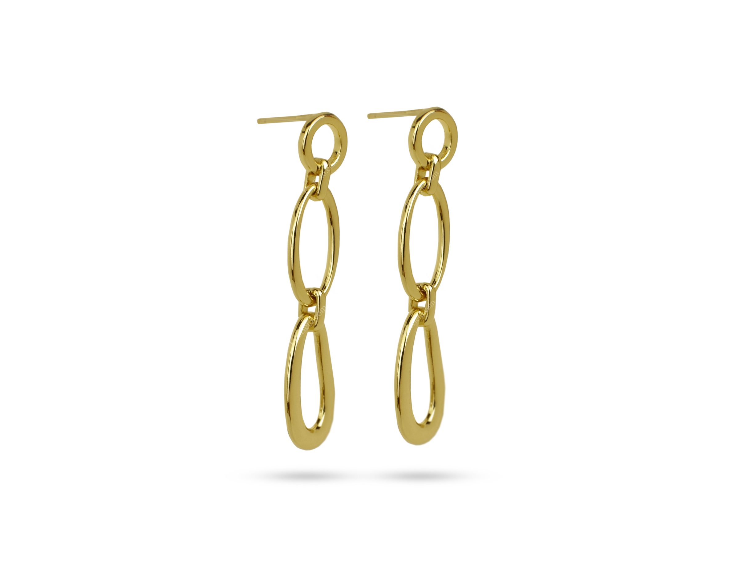 Statement Long Geometric Drop Earrings - Image 2