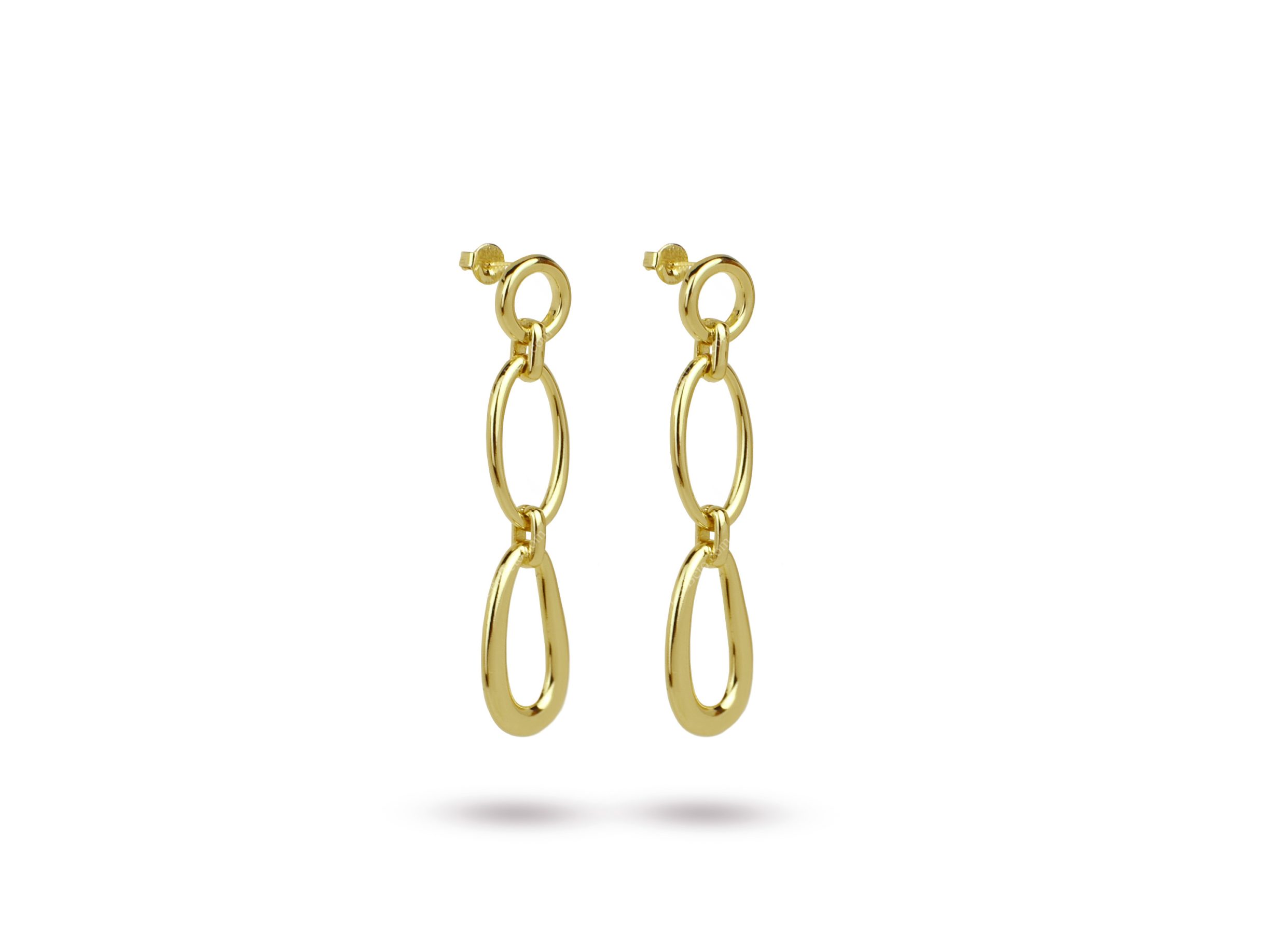 Statement Long Geometric Drop Earrings - Image 3