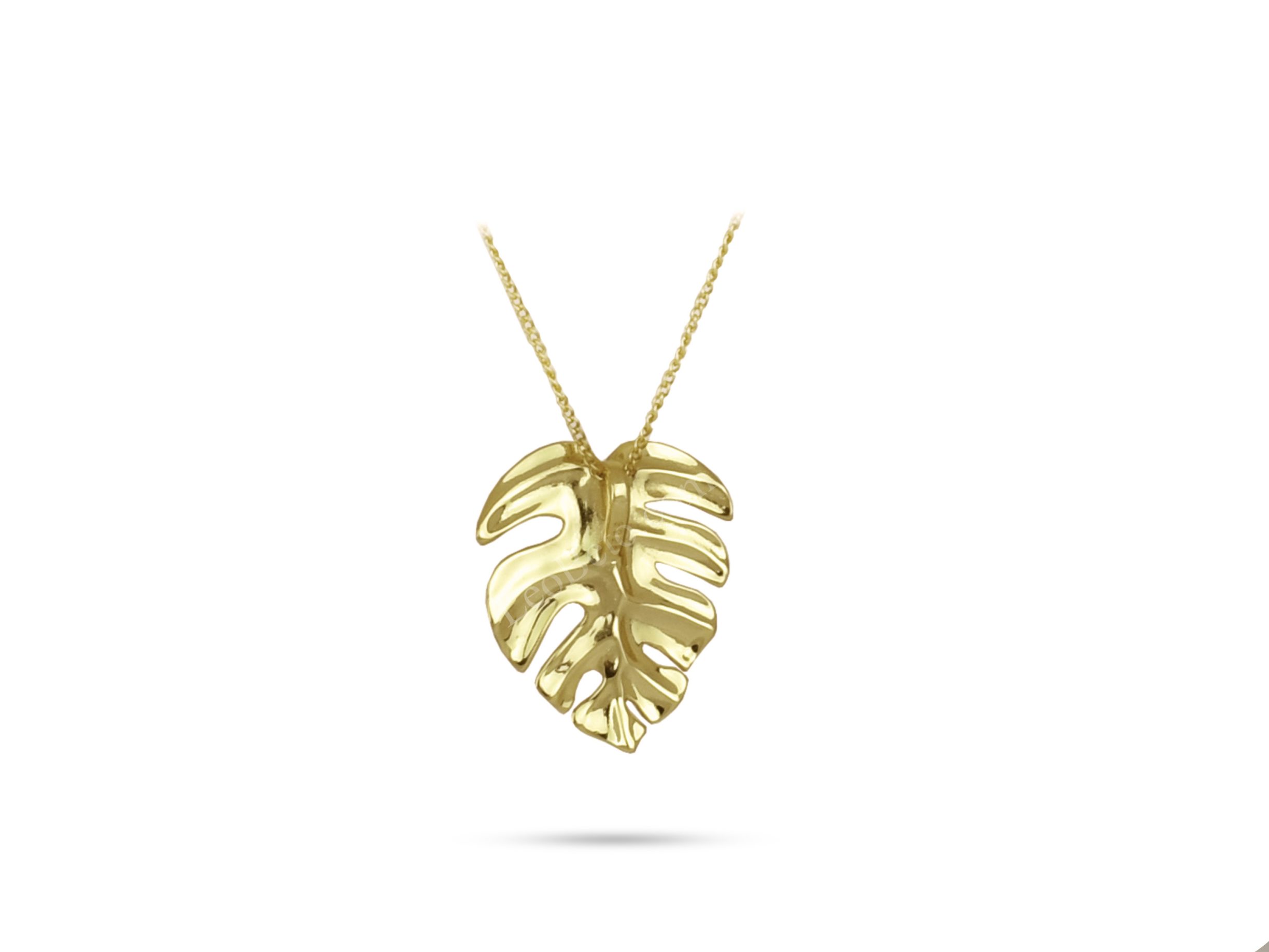 Tropical Botanical Leaf Necklace - Image 2